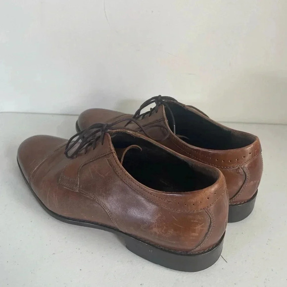 Johnston & Murphy Novick Brown Cap Toe Lace Up men’s leather dress shoes 8.5 GUC - Picture 3 of 8